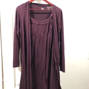 nursing night gown and robe set size S